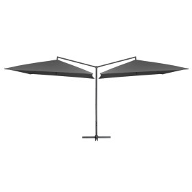 Double garden umbrella in anthracite steel pole 250x250 cm by vidaXL, Umbrellas - Ref: Foro24-47322, Price: 124,99 €, Discoun...