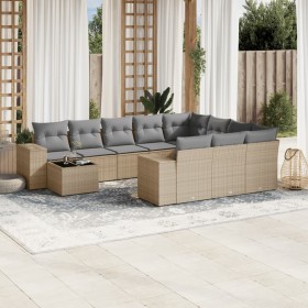 11-teiliges Gartensofa-Set mit beigen synthetischen Rattankissen von , Gartensets - Ref: Foro24-3255466, Preis: 780,69 €, Rab...