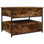 Engineered wood coffee table metal smoke oak 70x50x50 cm by , Coffee table - Ref: Foro24-845383, Price: 87,62 €, Discount: %