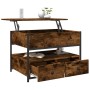 Engineered wood coffee table metal smoke oak 70x50x50 cm by , Coffee table - Ref: Foro24-845383, Price: 87,62 €, Discount: %