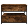 Engineered wood coffee table metal smoke oak 70x50x50 cm by , Coffee table - Ref: Foro24-845383, Price: 87,62 €, Discount: %