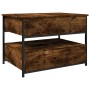 Engineered wood coffee table metal smoke oak 70x50x50 cm by , Coffee table - Ref: Foro24-845383, Price: 87,62 €, Discount: %