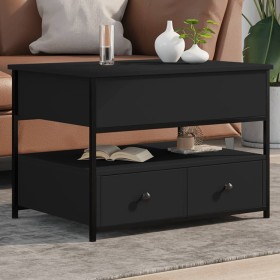 Mesa de centro madera de ingeniería y metal negro 70x50x50 cm de , Mesas de centro - Ref: Foro24-845381, Precio: 82,99 €, Des...