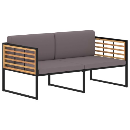 Garden bench with cushions solid acacia wood dark gray 136 cm by vidaXL, garden benches - Ref: Foro24-46509, Price: 253,08 €,...