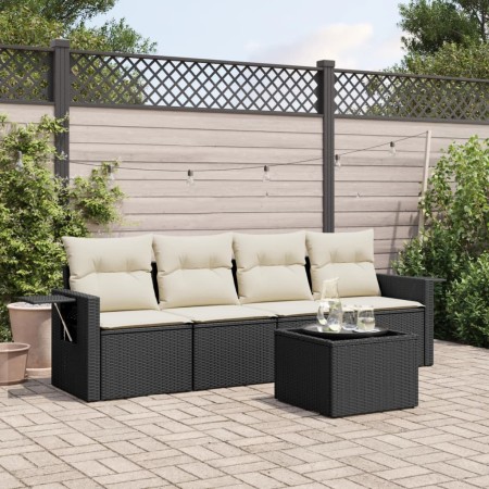 5-teiliges Gartenmöbel-Set und schwarze synthetische Rattankissen von , Gartensets - Ref: Foro24-3219885, Preis: 330,71 €, Ra...