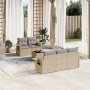 Garden sofa set with cushions 6 pieces beige synthetic rattan by , Garden sets - Ref: Foro24-3219898, Price: 434,99 €, Discou...