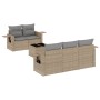 Gartensofa-Set mit Kissen, 6-teilig, beiges synthetisches Rattan von , Gartensets - Ref: Foro24-3219898, Preis: 452,13 €, Rab...