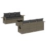 Set de sofás de jardín 7 piezas con cojines ratán PE gris de , Conjuntos de jardín - Ref: Foro24-3219909, Precio: 517,58 €, D...