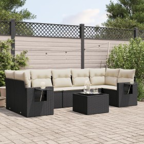 8-teiliges Gartensofa-Set und schwarze synthetische Rattankissen von , Gartensets - Ref: Foro24-3219935, Preis: 561,09 €, Rab...