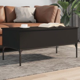 Engineered wood and black metal coffee table 100x50x45 cm by , Coffee table - Ref: Foro24-845411, Price: 63,99 €, Discount: %