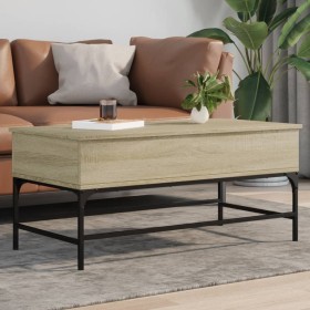 Engineering wood metal coffee table Sonoma oak 100x50x45cm by , Coffee table - Ref: Foro24-845397, Price: 64,99 €, Discount: %