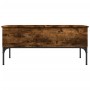 Engineered wood coffee table metal smoke oak 100x50x45cm by , Coffee table - Ref: Foro24-845413, Price: 62,18 €, Discount: %