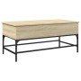 Mesa de centro madera ingeniería metal roble Sonoma 100x50x45cm de , Mesas de centro - Ref: Foro24-845397, Precio: 64,06 €, D...