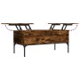 Engineered wood coffee table metal smoke oak 100x50x45cm by , Coffee table - Ref: Foro24-845413, Price: 62,18 €, Discount: %