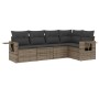 Gartensofa-Set mit Kissen, 5-teilig, graues synthetisches Rattan von , Gartensets - Ref: Foro24-3220129, Preis: 346,31 €, Rab...