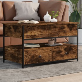 Mesa de centro madera de ingeniería y metal roble 85x50x50 cm de , Mesas de centro - Ref: Foro24-845388, Precio: 101,92 €, De...