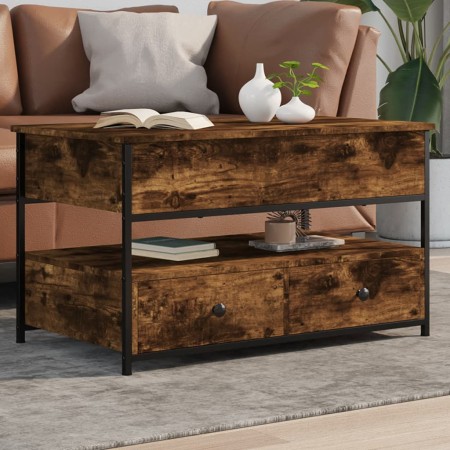 Engineered wood and oak metal coffee table 85x50x50 cm by , Coffee table - Ref: Foro24-845388, Price: 101,92 €, Discount: %