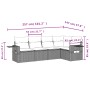 Garden sofa set with cushions 5 pieces gray synthetic rattan by , Garden sets - Ref: Foro24-3220129, Price: 346,31 €, Discoun...