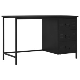 Escritorio industrial con cajones acero negro 120x55x75 cm de vidaXL, Escritorios - Ref: Foro24-145361, Precio: 288,99 €, Des...