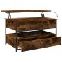 Mesa de centro madera de ingeniería y metal roble 85x50x50 cm de , Mesas de centro - Ref: Foro24-845388, Precio: 102,33 €, De...