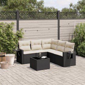 6-teiliges Gartensofa-Set und schwarze synthetische Rattankissen von , Gartensets - Ref: Foro24-3220155, Preis: 411,11 €, Rab...