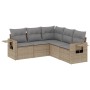 Garden sofa set with cushions 5 pieces beige synthetic rattan by , Garden sets - Ref: Foro24-3220148, Price: 348,95 €, Discou...