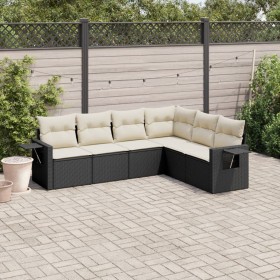 6-teiliges Gartensofa-Set und schwarze synthetische Rattankissen von , Gartensets - Ref: Foro24-3220205, Preis: 411,55 €, Rab...