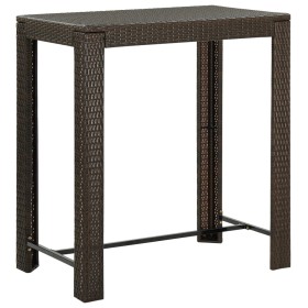 Brown synthetic rattan high garden table 100x60.5x110.5 cm by vidaXL, Garden tables - Ref: Foro24-45873, Price: 114,99 €, Dis...