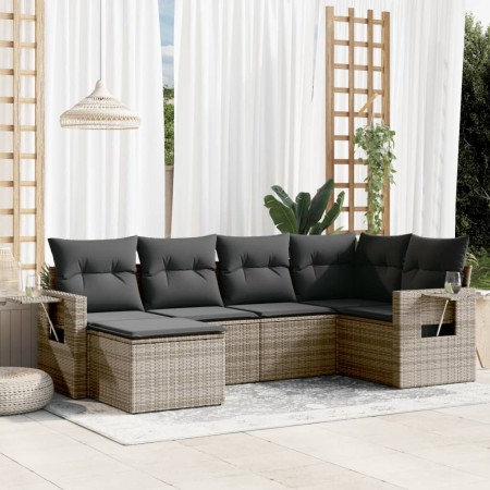 6-teiliges Gartenmöbel-Set und graue synthetische Rattankissen von , Gartensets - Ref: Foro24-3220459, Preis: 388,85 €, Rabat...