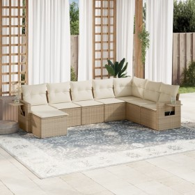 Garden sofa set with beige cushions 8 pcs PE rattan by , Garden sets - Ref: Foro24-3220557, Price: 646,75 €, Discount: %