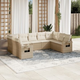 9-teiliges Gartensofa-Set mit beigen synthetischen Rattankissen von , Gartensets - Ref: Foro24-3220597, Preis: 699,99 €, Raba...