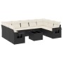 Set de sofás de jardín 10 pzas cojines ratán sintético negro de , Conjuntos de jardín - Ref: Foro24-3220605, Precio: 644,91 €...