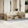 Gartensofa-Set mit beigen Kissen, 10-teilig, synthetisches Rattan von , Gartensets - Ref: Foro24-3220607, Preis: 753,98 €, Ra...