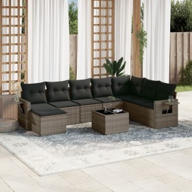 9-teiliges Gartenmöbel-Set und graue synthetische Rattankissen von , Gartensets - Ref: Foro24-3220569, Preis: 614,52 €, Rabat...