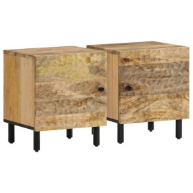 Nachttische 2 Stück aus massivem Mangoholz 40x33x46 cm von , Nachttische - Ref: Foro24-356888, Preis: 113,55 €, Rabatt: %