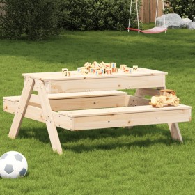 Picnic table with sandbox for children solid pine wood by , Garden tables - Ref: Foro24-832592, Price: 115,92 €, Discount: %