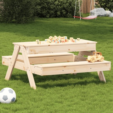 Picnic table with sandbox for children solid pine wood by , Garden tables - Ref: Foro24-832592, Price: 115,82 €, Discount: %