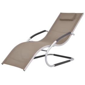 Lounger with aluminum and taupe gray textilene cushion by vidaXL, Loungers - Ref: Foro24-47779, Price: 111,89 €, Discount: %