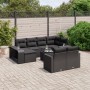 11-teiliges Gartensofa-Set und schwarze synthetische Rattankissen von , Modulare Sofas für den Außenbereich - Ref: Foro24-326...