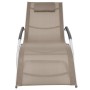 Lounger with aluminum and taupe gray textilene cushion by vidaXL, Loungers - Ref: Foro24-47779, Price: 112,99 €, Discount: %