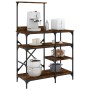 Kitchen shelving wood engineering metal oak 90x40x132 cm by , Kitchen utensil containers - Ref: Foro24-845418, Price: 85,44 €...