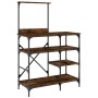 Kitchen shelving wood engineering metal oak 90x40x132 cm by , Kitchen utensil containers - Ref: Foro24-845418, Price: 85,44 €...