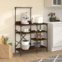 Kitchen shelving wood engineering metal oak 90x40x132 cm by , Kitchen utensil containers - Ref: Foro24-845418, Price: 85,44 €...