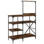 Kitchen shelving wood engineering metal oak 90x40x132 cm by , Kitchen utensil containers - Ref: Foro24-845418, Price: 85,44 €...