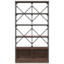 Engineered wood and oak brown metal shelf 100x26x180 cm by , Bookcases and shelves - Ref: Foro24-845430, Price: 115,54 €, Dis...