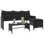 L-förmiges Gartensofa mit schwarzem PE-Rattantisch und Kissen von , Outdoor-Sofas - Ref: Foro24-365572, Preis: 248,35 €, Raba...