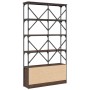 Engineered wood and oak brown metal shelf 100x26x180 cm by , Bookcases and shelves - Ref: Foro24-845430, Price: 115,54 €, Dis...