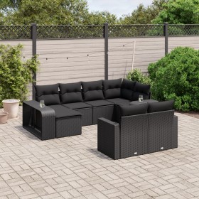 Gartensofa-Set 10-teilig mit schwarzen synthetischen Rattankissen von , Gartensets - Ref: Foro24-3228895, Preis: 554,28 €, Ra...