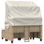 2-seater garden sofa with hood and beige PE rattan stools by , Outdoor sofas - Ref: Foro24-365784, Price: 408,99 €, Discount: %