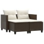 2 seater garden sofa with brown synthetic rattan stools by , Outdoor sofas - Ref: Foro24-365792, Price: 285,84 €, Discount: %